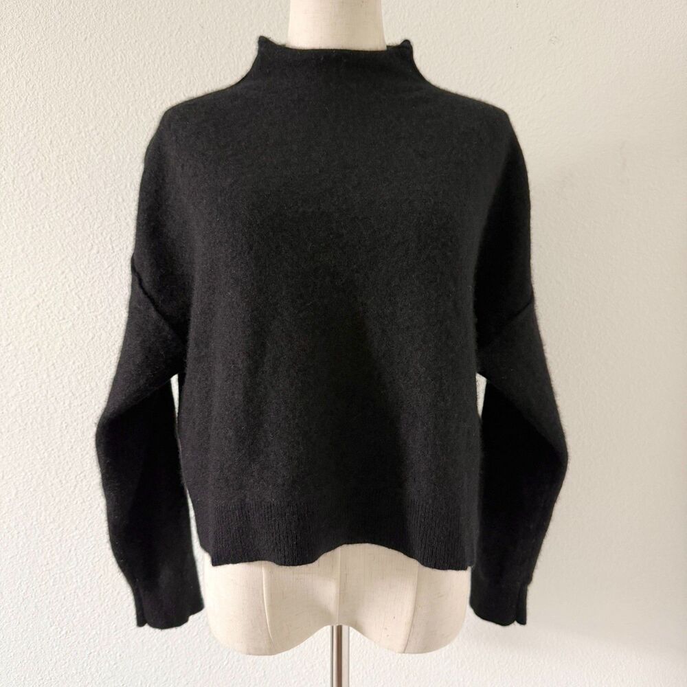 Anthropologie Pilcro 100% Cashmere Black Alani Sweater *Shrunken* Chic Preppy XS